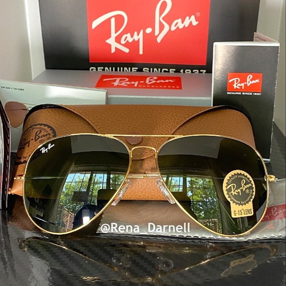 Ray-Ban Aviator RB3025 Green Lens New